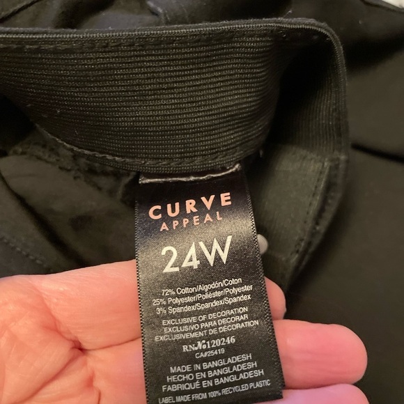 Curve Appeal Black High Rise Jeans-Size 24W-Straight Leg-Comfort Waist - Picture 8 of 9